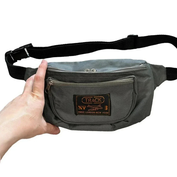 Track XY 3 Paris London NY Gray Vintage Fanny Pack - Picture 2 of 5